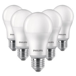 Kit Com 5 Lâmpada Led Philips bulbo A60 bivolt base E27 Amarela - 13W