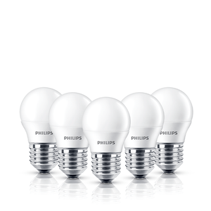 Kit Com 5 Lâmpada Led Philips Mini bulbo 4W bivolt base E27 Amarela - 4W