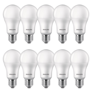 Kit Com 10 Lâmpada Led Philips bulbo A60 bivolt base E27 Amarela - 9W