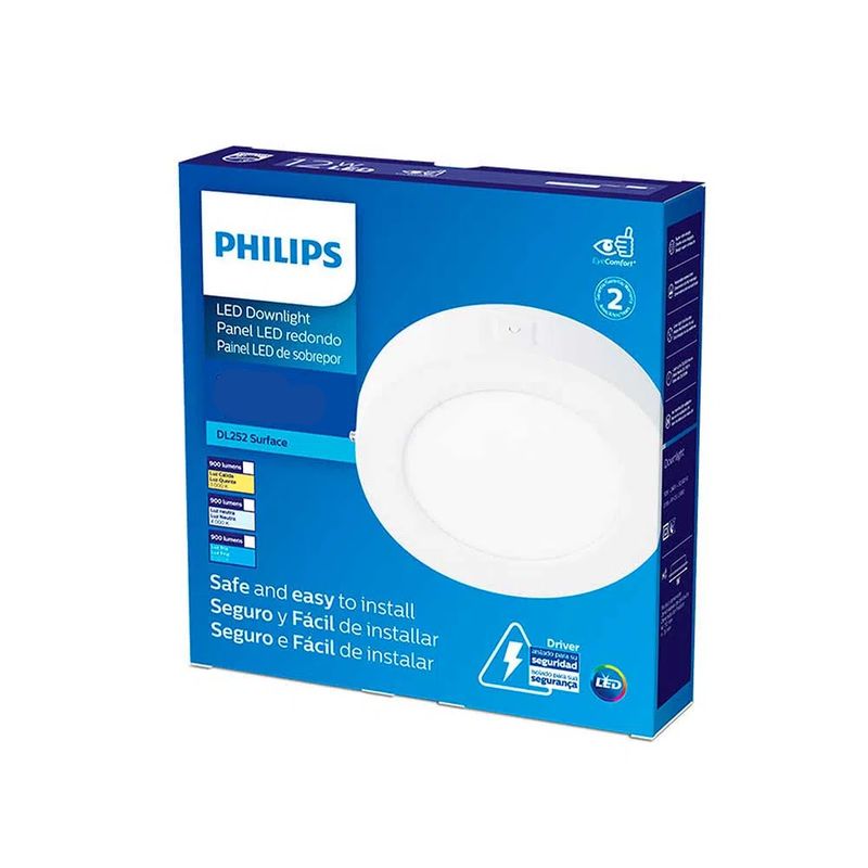 Plafon-sobrepor-Philips-redondo-bivolt-Amarela---12W