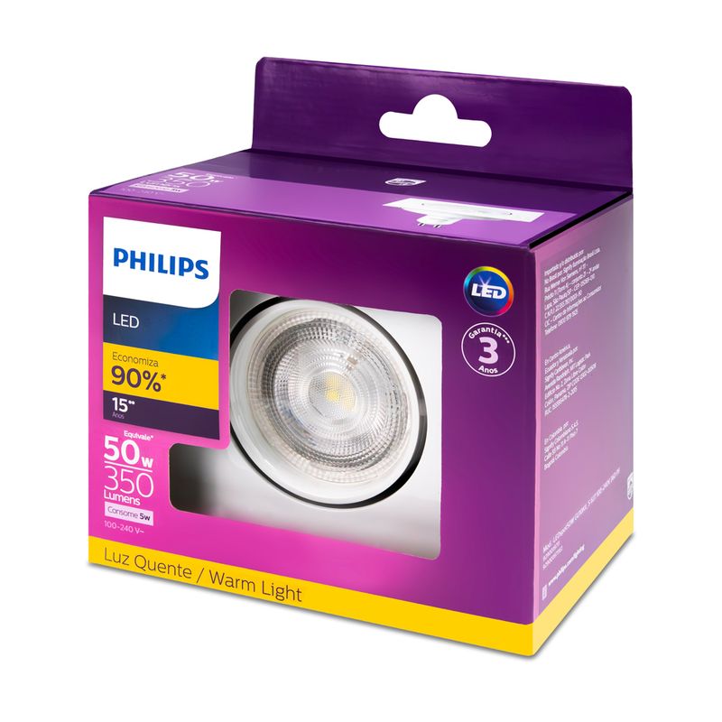 Philips-Spot-GU10-Led-de-embutir-quadrado-5W-luz-amarela-bivolt-base-GU10