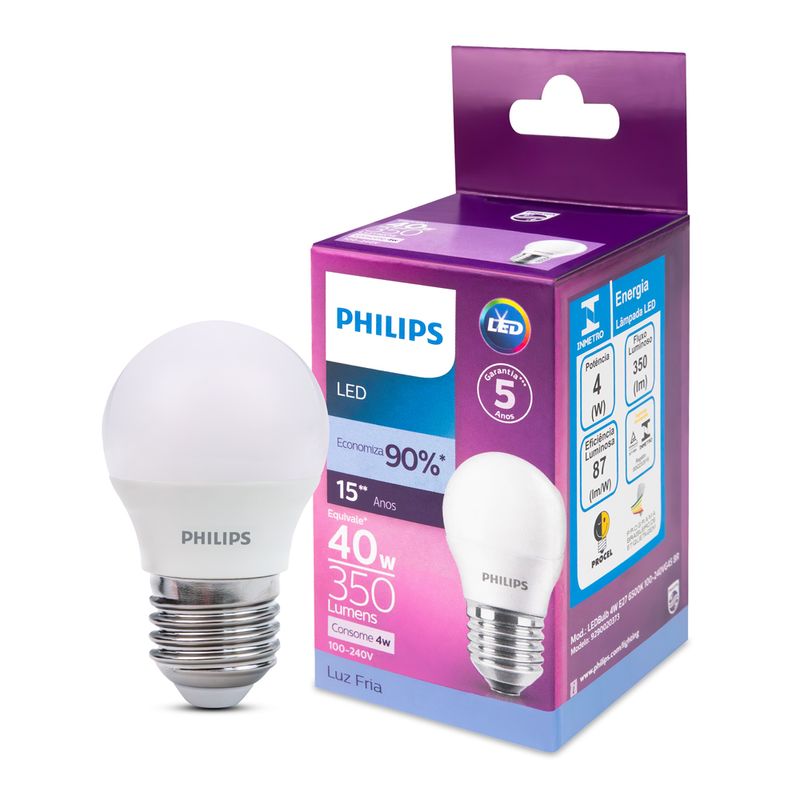 Lampada-Led-Philips-MiniBulbo-4W-luz-branca-fria-bivolt-base-E27