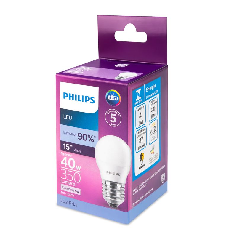 Lampada-Led-Philips-MiniBulbo-4W-luz-branca-fria-bivolt-base-E27