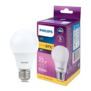 Lâmpada Led Philips 4.5W bivolt luz amarela 3000K base E27