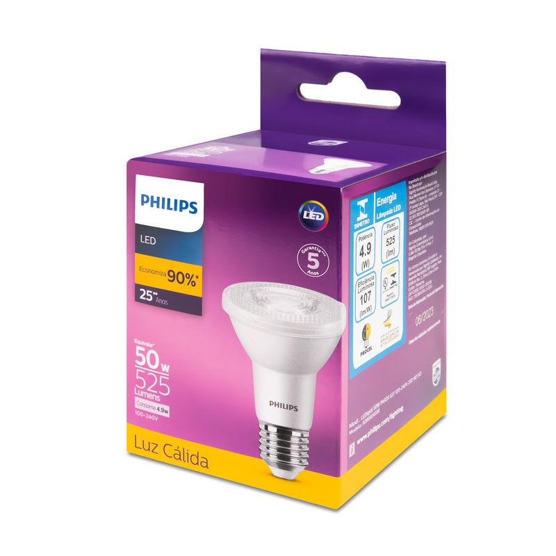 Lampada-Led-Philips-PAR20-4.9W-luz-amarela-2700K-bivolt-base-E27