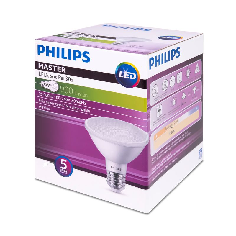 Lampada-Led-Philips-PAR30-9.5W-luz-amarela-2700K-bivolt-base-E27