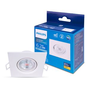 Philips Spot Integrado Led  EMB quadrado 6,2W AM 3000K BV