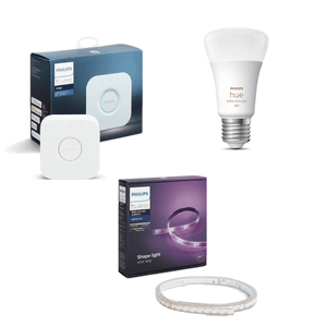 KIT DIVERSÃO Philips hue com Lâmpada Inteligente, Fita LED e Barra de Iluminação Inteligente
